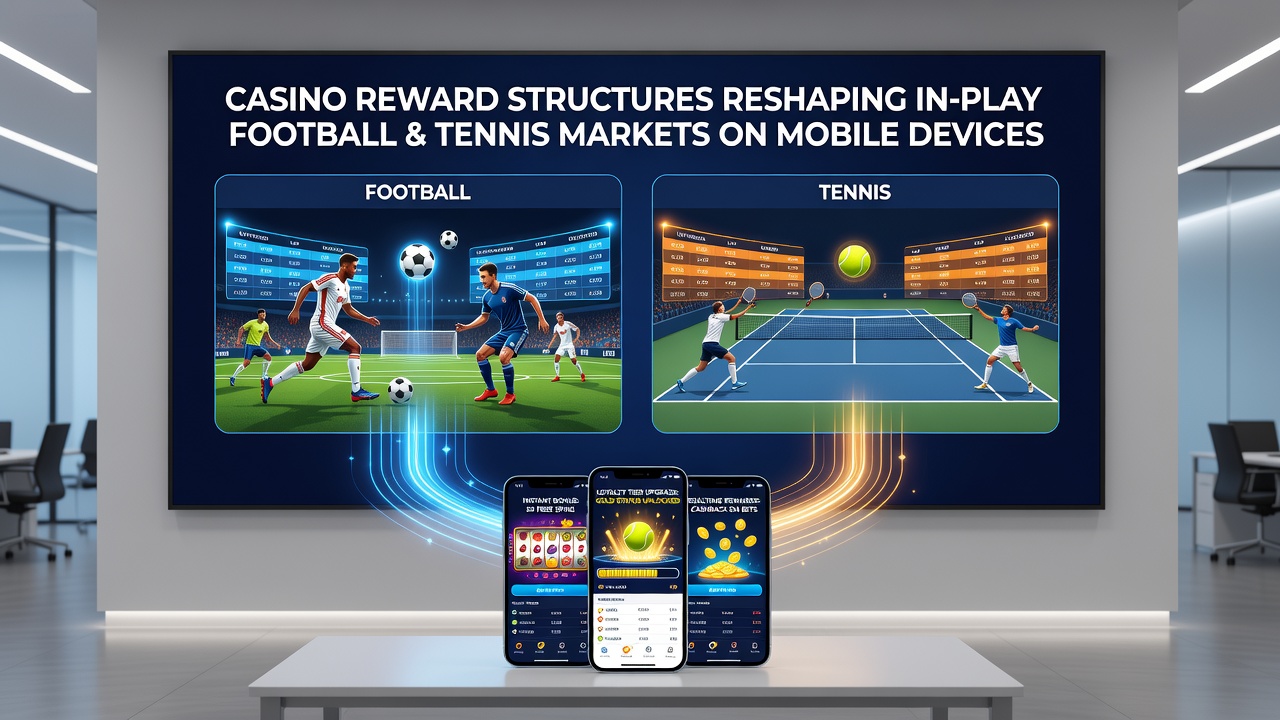 Detailopname van mobiele app met live tennis en voetbal weddenschappen plus beloningsindicatoren