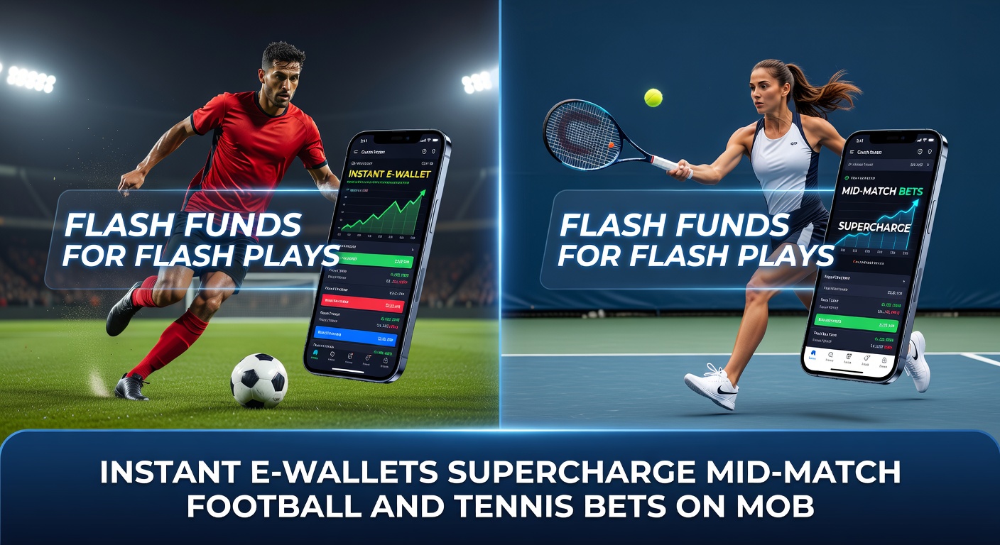 Tennisspeler serveert terwijl smartphone odds toont met e-wallet storting in actie op live bet scherm