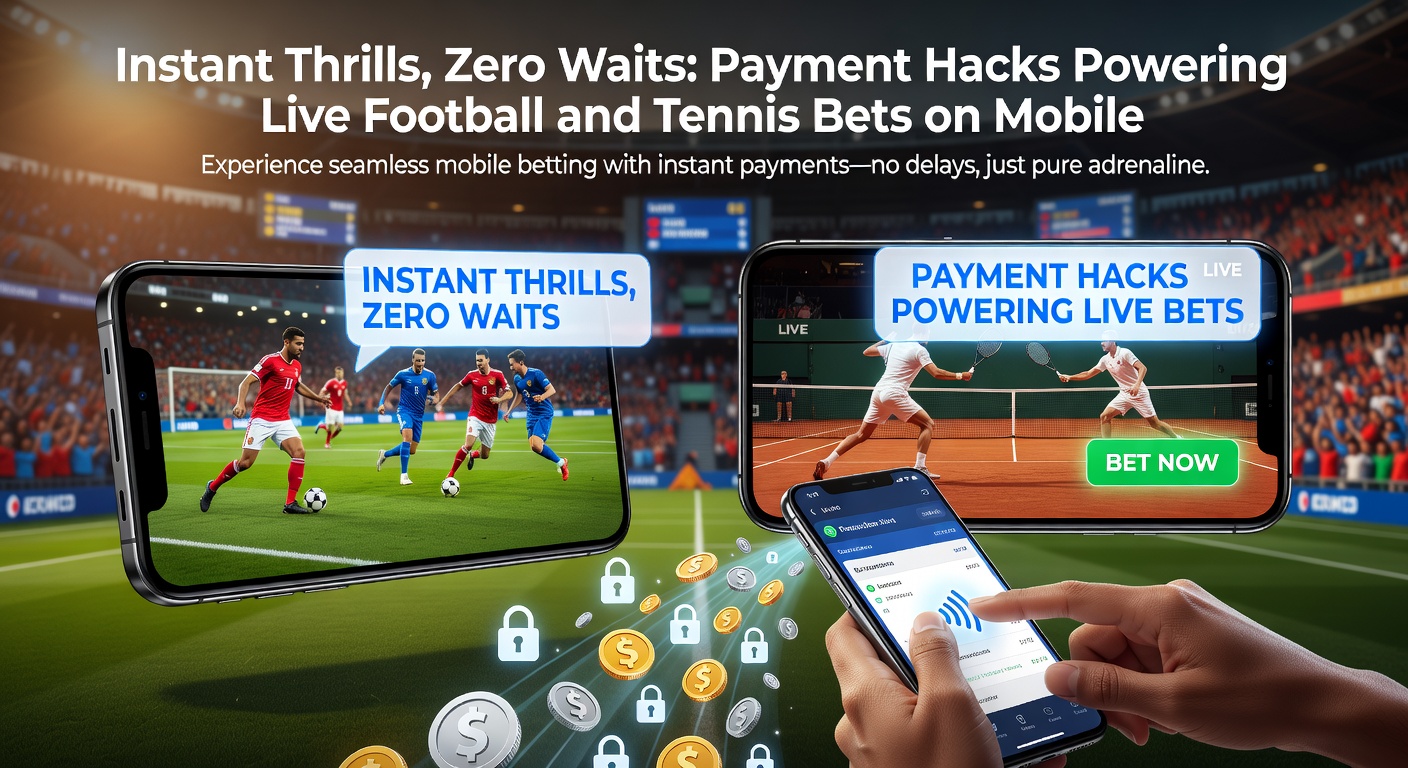 Tennisspeler serveert tijdens live bet-scherm op mobiel met betalingsknoppen zichtbaar, illustrerend zero-wait actie