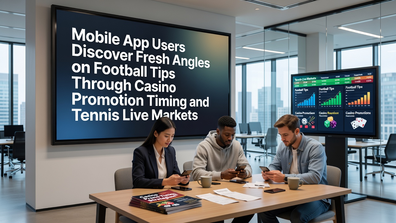 Mobiele app scherm met voetbal en tennis live markten naast casino promoties