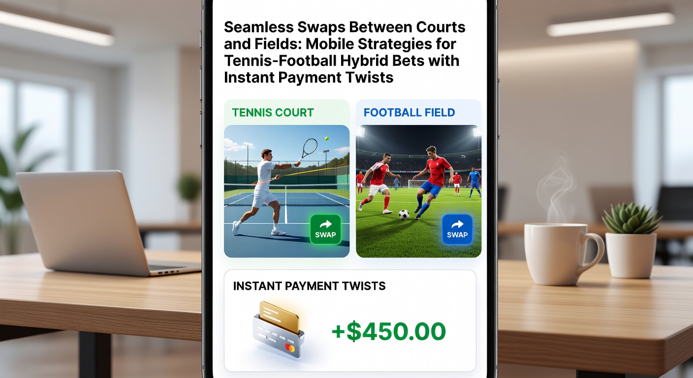 Mobiele app met live tennis- en voetbalwedstrijden naast elkaar op scherm, met betaalknoppen zichtbaar voor snelle transacties