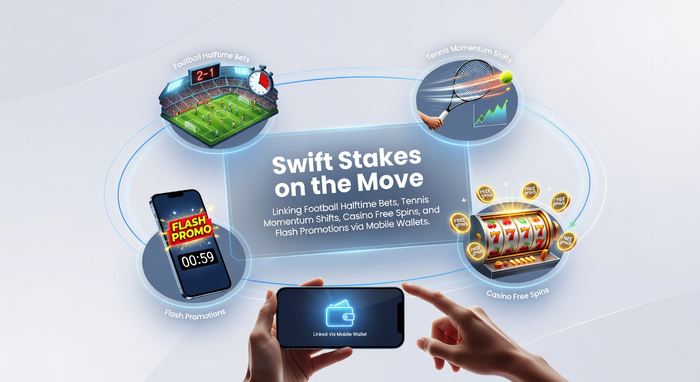 Mobiele telefoon met actieve weddenschappen op voetbal, tennis en casino spins, verbonden via een digitale portemonnee