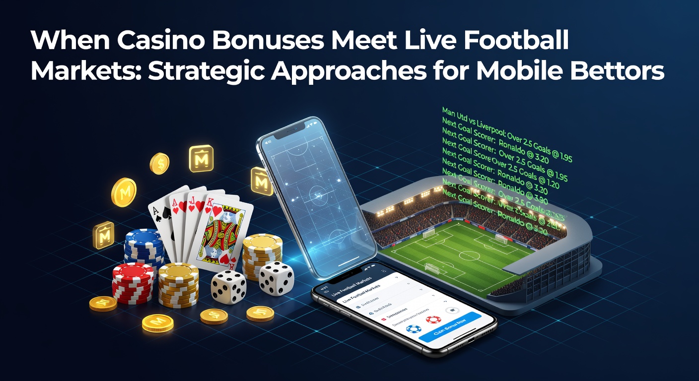 Mobiele app interface met live voetbalweddenschappen en casinobonus indicatoren op een smartphone scherm tijdens een wedstrijd